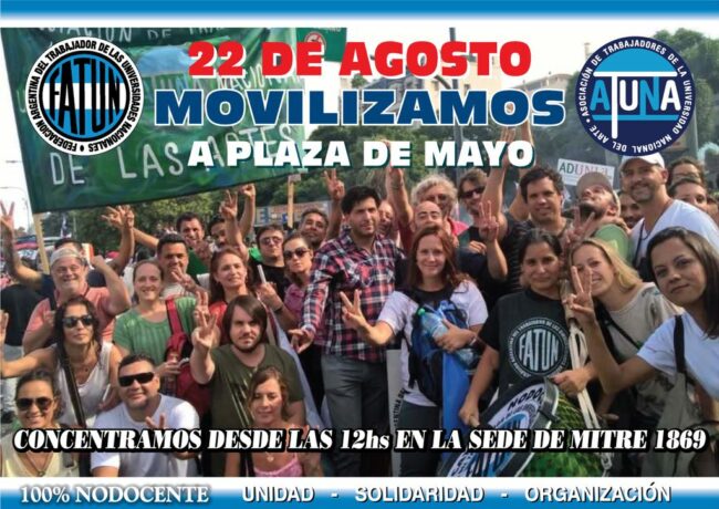 22 de Agostp Movilizamos a Paza de Mayo